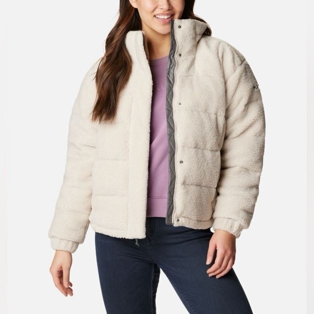 Columbia Sherpa Teddy Cozy Ruby Falls Jacket Down Puffer Coat Sz 1X‎ XL $240